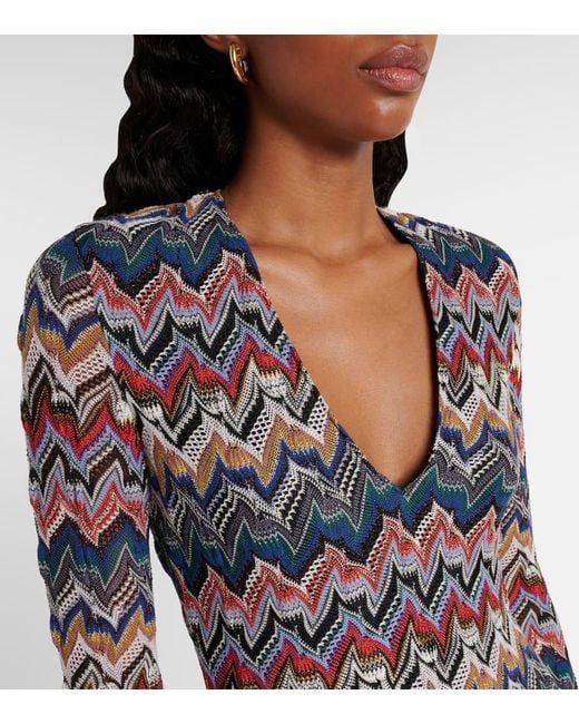 Abito Midi Con Lame A Zig-Zag di Missoni in Multicolor