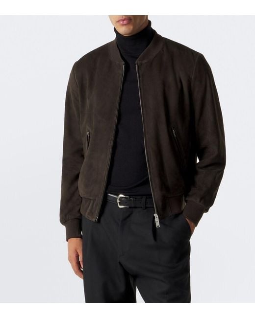 Arma Black Didier Suede Bomber Jacket for men