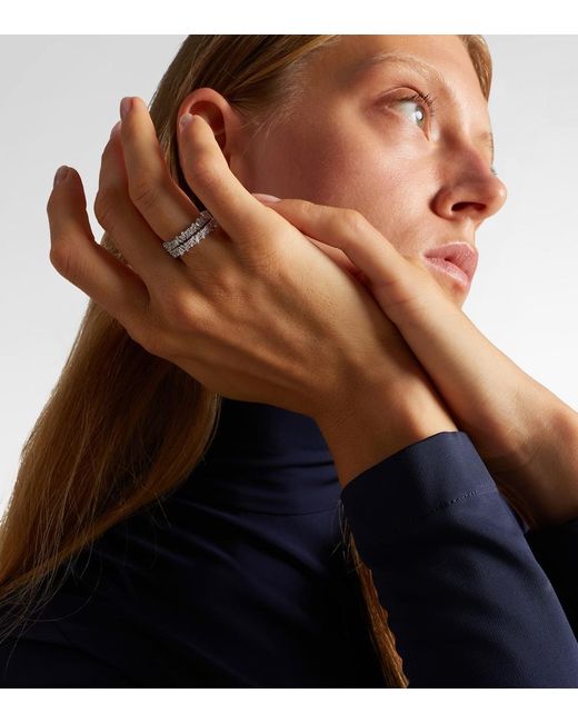 Suzanne Kalan White Icon Mini 18Kt Tech Ring Jackets With Diamonds