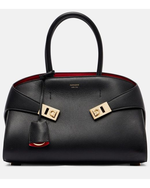 Ferragamo Black Tote Bag Hug Aus Leder