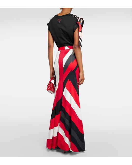 Falda larga de crepe con estampado Iride Emilio Pucci de color Red