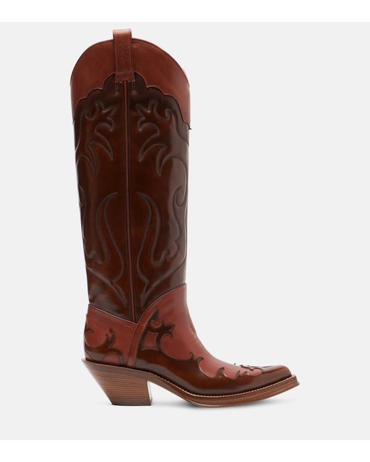 Gabriela Hearst Brown Capitana Leather Cowboy Boots