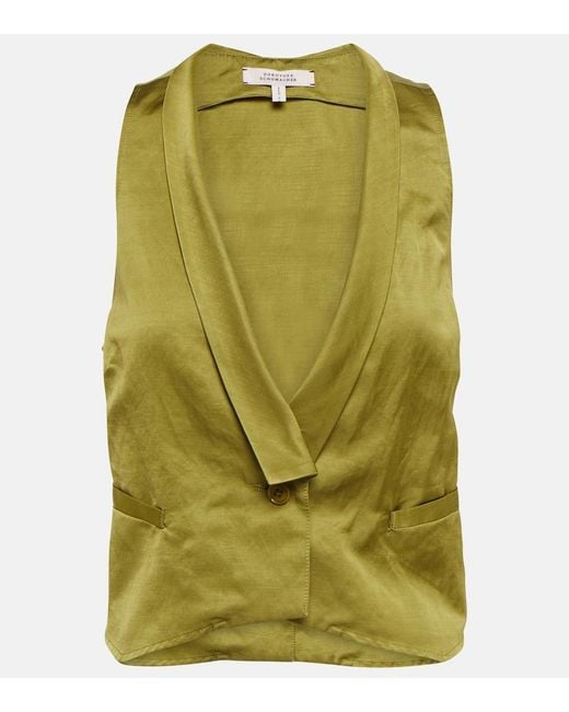 Dorothee Schumacher Green Slouchy Coolness Hemp-Blend Vest