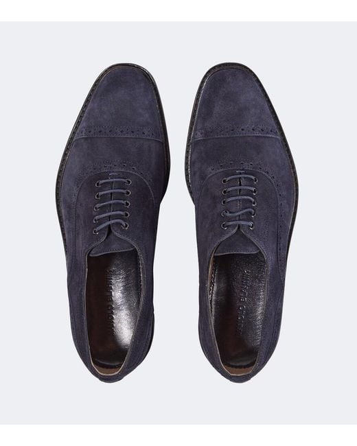 Manolo Blahnik Blue Norton Suede Brogues for men