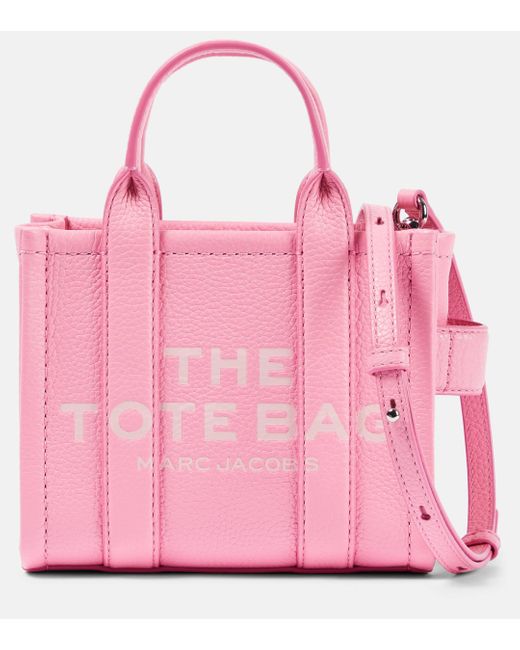 Marc Jacobs Pink Mini Logo Leather Tote Bag