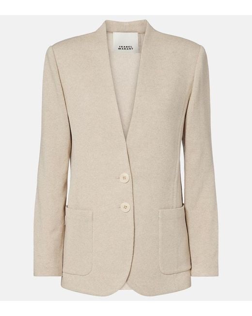 Chaqueta Olivia En Mezcla De Lana Isabel Marant de color Natural