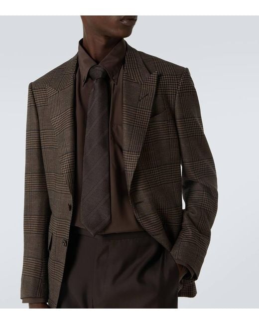 Corbata De Seda A Rayas Tom Ford de hombre de color Black