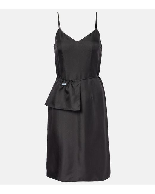 Prada Black Silk Twill Slip Dress