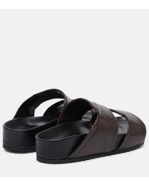 Dries Van Noten Black Leather Platform Sandals