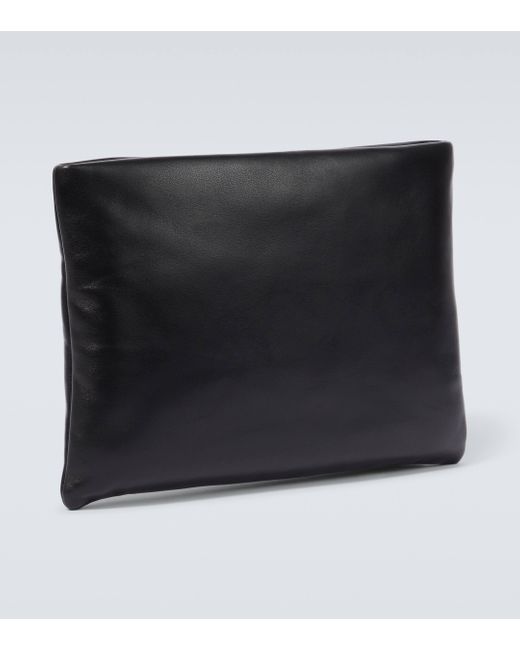 Saint Laurent Black Logo Leather Toiletry Bag for men
