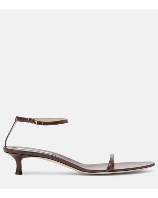 Christen Brown Double Strap 35 Leather Sandals