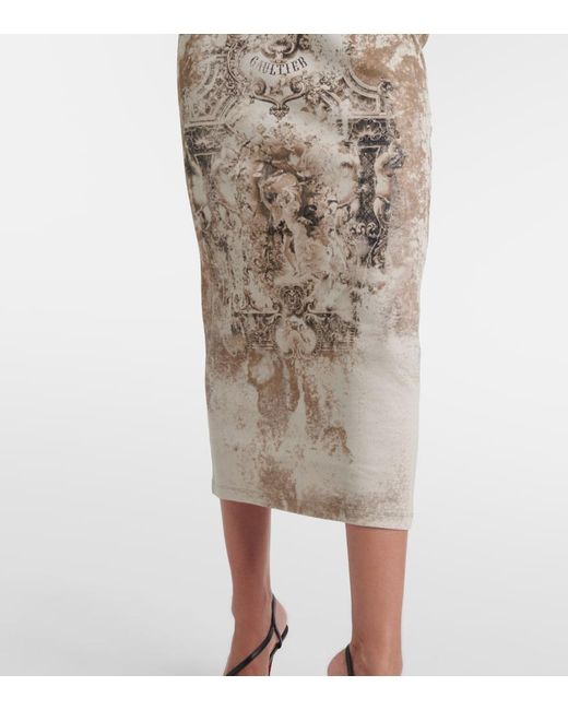 Jean Paul Gaultier Natural Medaillon Cotton-Blend Jersey Midi Dress