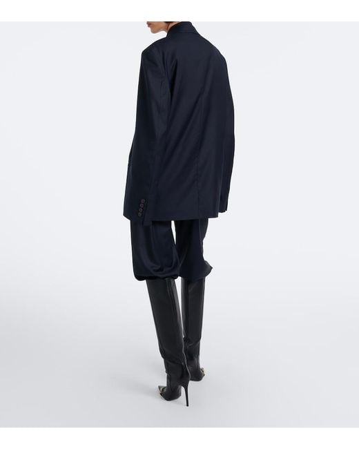 Gucci Blue Wool Wide-Leg Pants