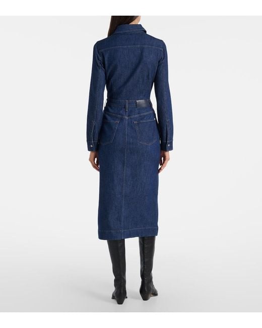 7 For All Mankind Blue Denim Shirt Dress