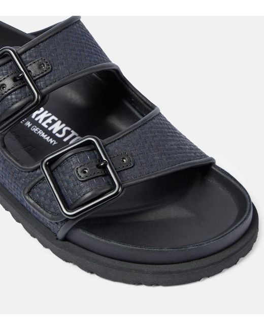 Birkenstock Blue Arizona Luxe Raffia Sandals