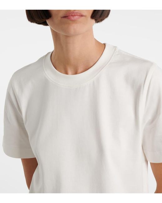 Burberry White Check Label Cotton T-Shirt