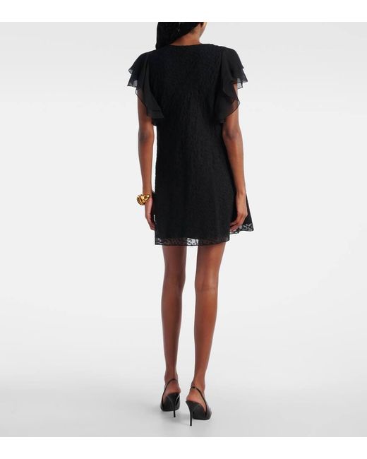 Saint Laurent Black Besticktes Minikleid