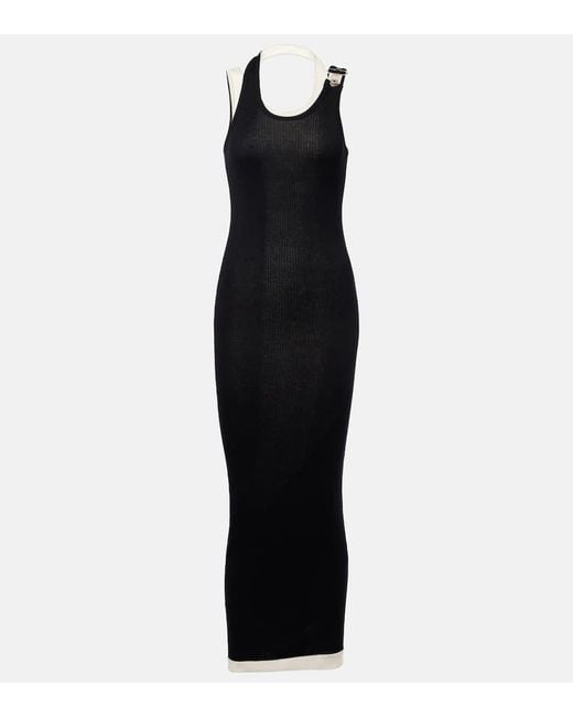 Robe Longue En Coton Jean Paul Gaultier en coloris Black
