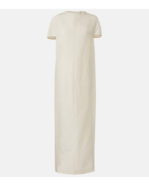 Khaite White Webster Silk And Cotton Organza Maxi Dress