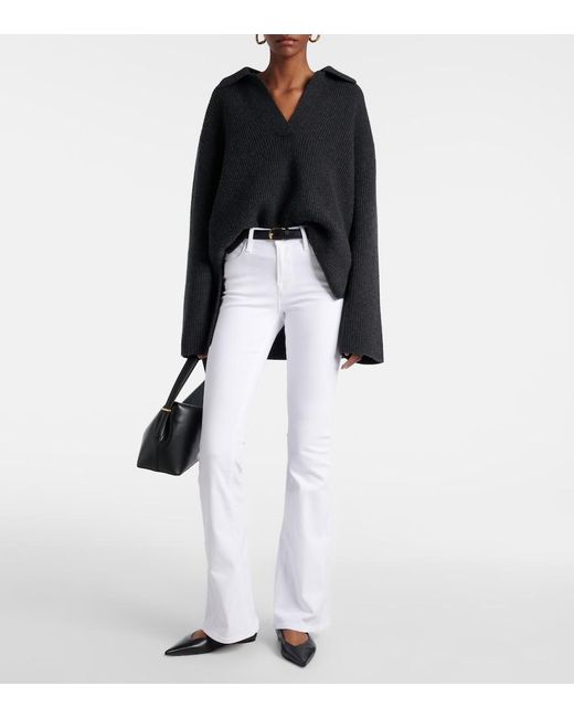 FRAME White Le High Flare High-Rise Flared Jeans