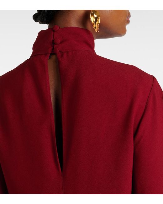 Taller Marmo Red Gina Feather-Trimmed Midi Dress