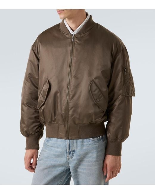 Saint Laurent Green Padded Twill Bomber Jacket for men
