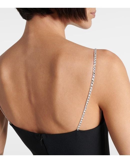 David Koma Black Embellished Cady Minidress