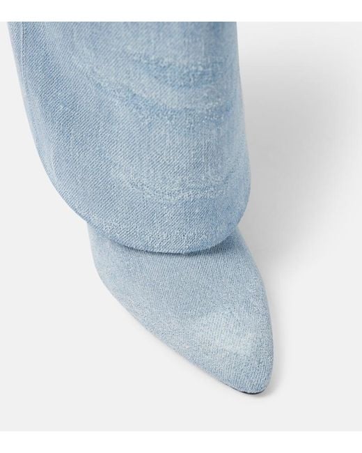 Botas Mosqueteras Shark Lock Stiletto De Denim Givenchy de color Blue