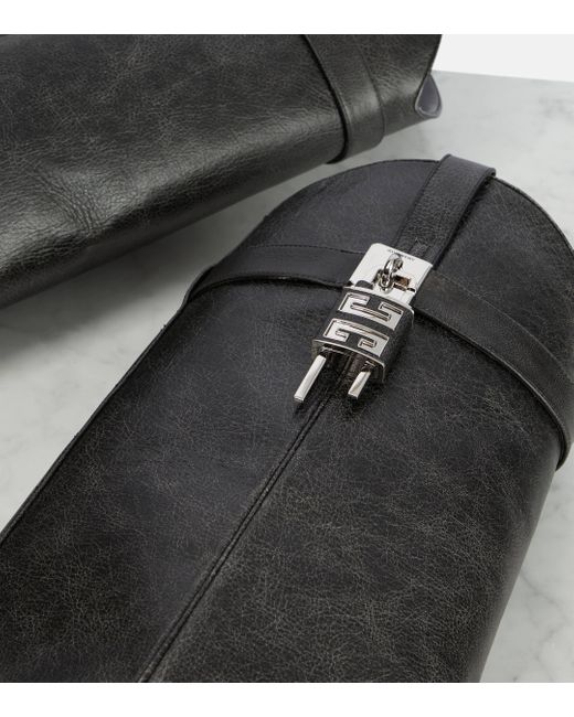 Givenchy Black Shark Lock Cowboy Leather Boots