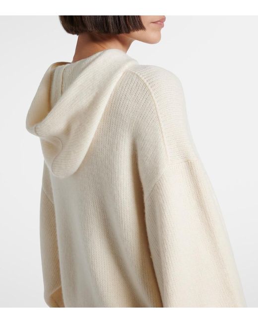 Loro Piana White Mersey Cashmere Hoodie