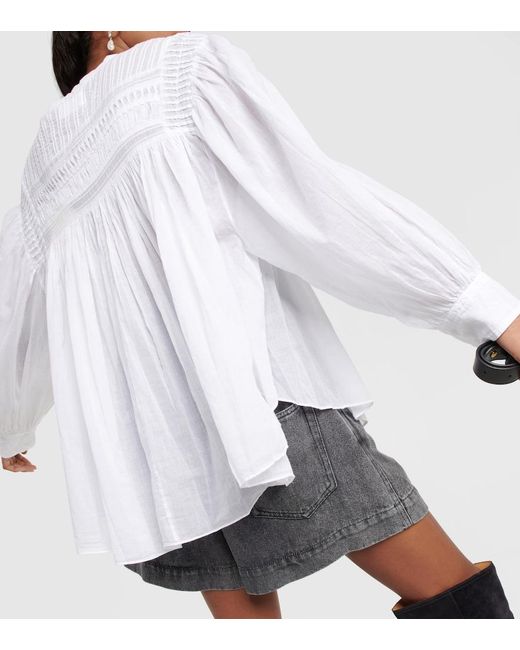 Isabel Marant White Plalia Organic Cotton Voile Blouse