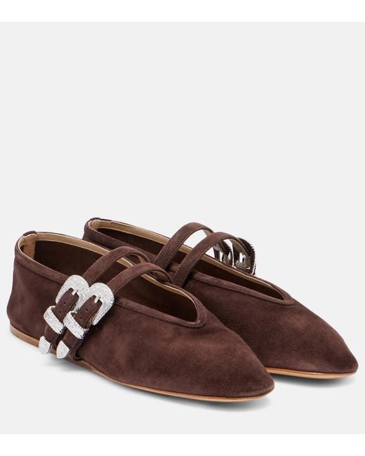 Le Monde Beryl Brown Claudia Suede Ballet Flats