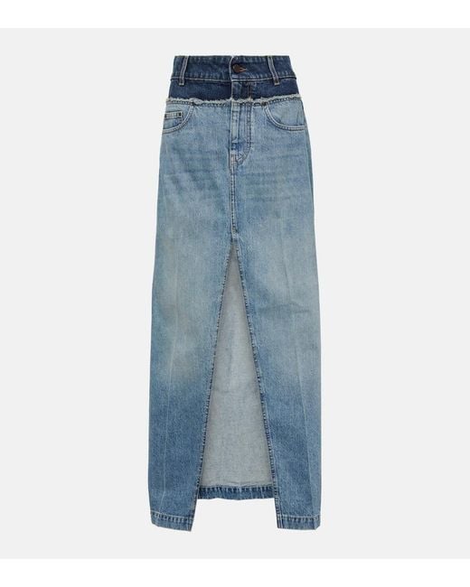 Stella McCartney Blue Denim Maxi Skirt