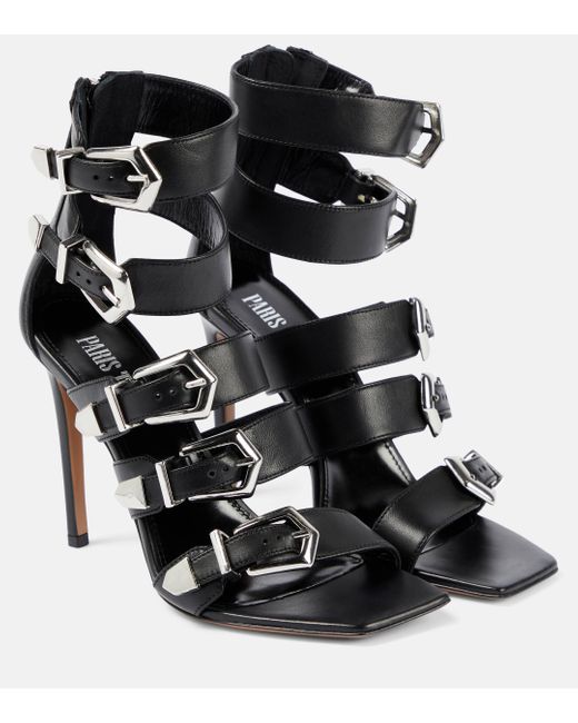 Paris Texas Black Ursula Leather Sandals