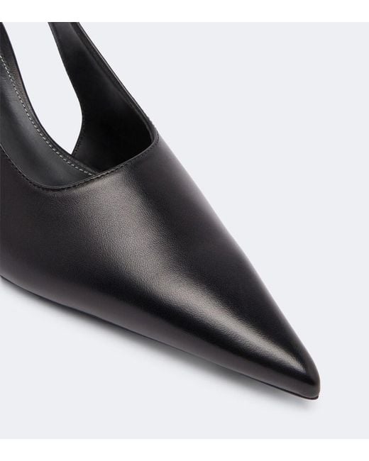 Totême Black Leather Slingback Pumps