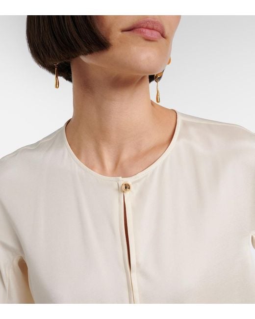 Max Mara Natural Mitico Silk-Blend Cady Top