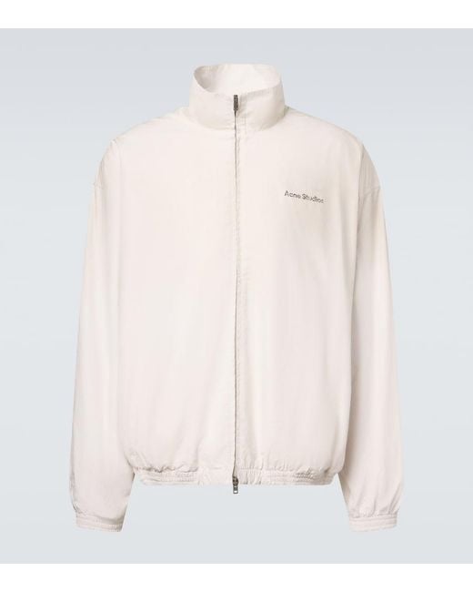 Acne Natural Logo Cotton Poplin Bomber Jacket for men