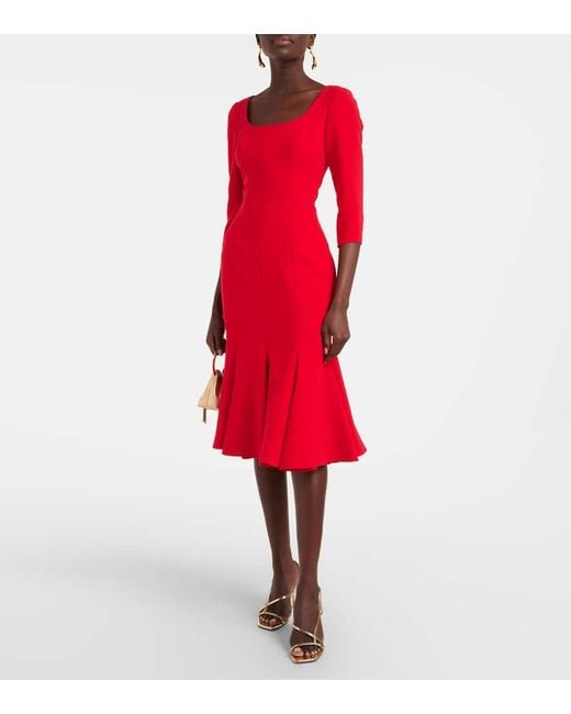 Carolina Herrera Red Midikleid Aus Crepe