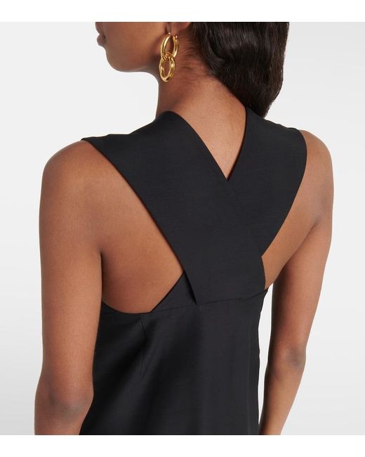 Co. Black Border Wool-Blend Faille Midi Dress