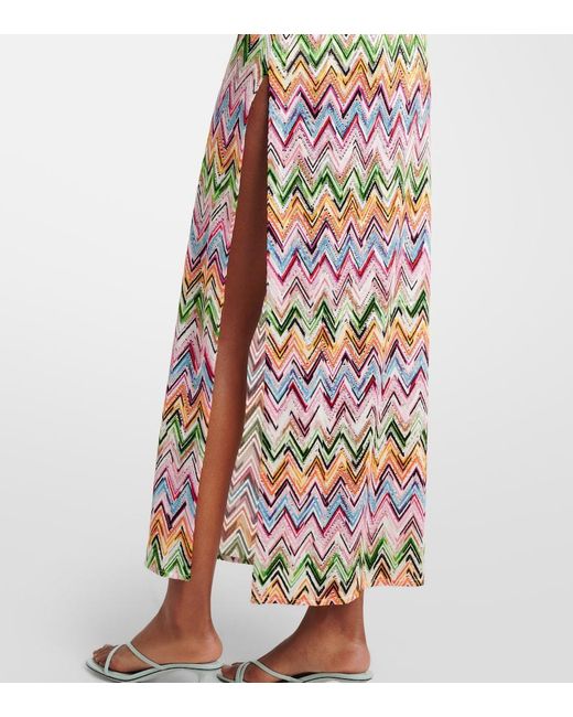 Missoni White Zigzag Maxi Dress