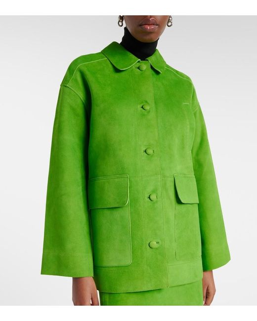 Staud Green Roxanne Suede Jacket