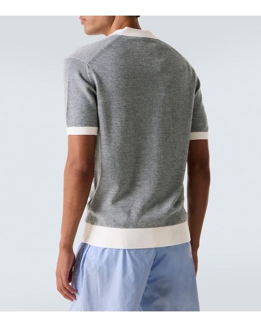 Orlebar Brown Gray Horton Wool And Cotton Polo Shirt for men