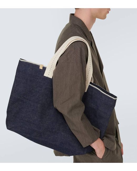 Visvim Blue Comper Denim Tote Bag for men
