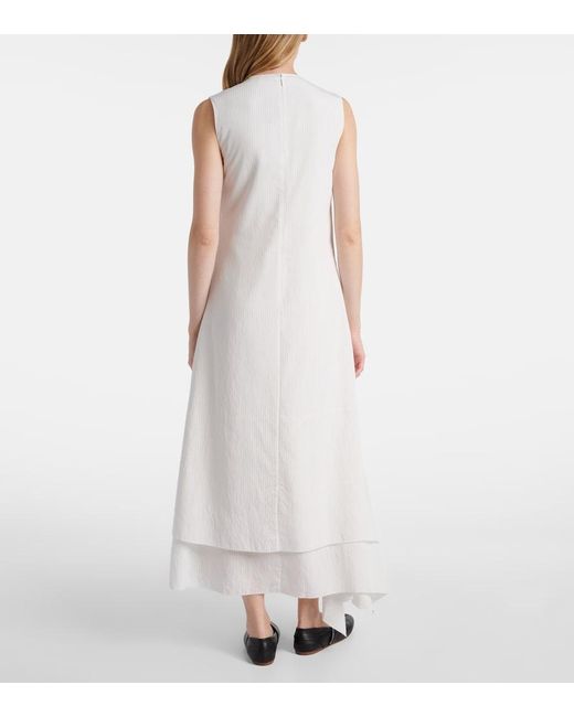 J.W. Anderson White Double-Layered Maxi Dress