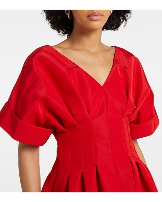 Carolina Herrera Gathered Silk Midi Dress