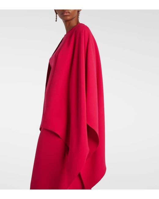 Robe Longue En Soie Melangee Oscar de la Renta en coloris Red
