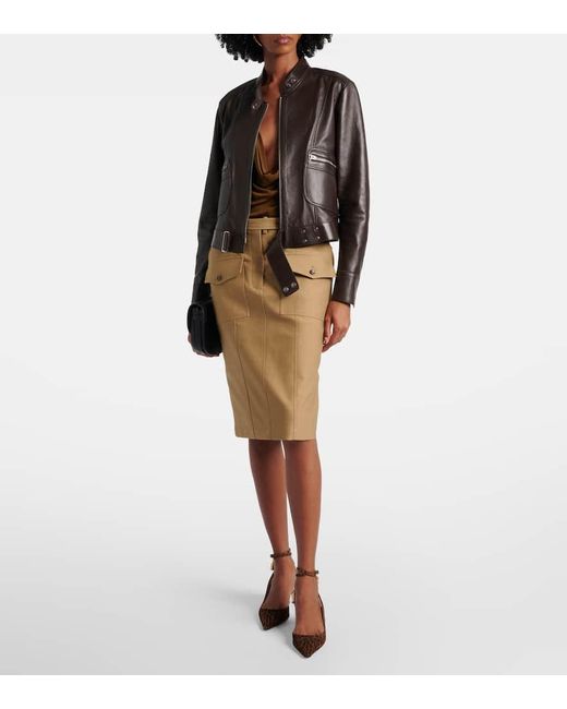 Tom Ford Brown Pumps Padlock 55 Aus Veloursleder