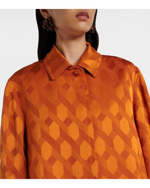 Dries Van Noten Orange Printed Coat