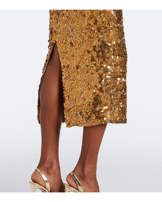 Rachel Gilbert Metallic Karter Sequined Cocktail Dress