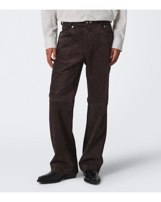 Our Legacy Gray Carlson Cut Suede Bootcut Pants for men